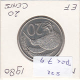 S22-BEE-0079 Nieuw-Zeeland 20 cent XF 1980 KM36.1