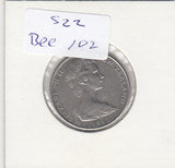 S22-BEE-0102 New Zealand 10 Cent VF 1982 KM41.1