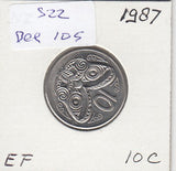 S22-BEE-0105 New Zealand 10 Cent VF 1987 KM61