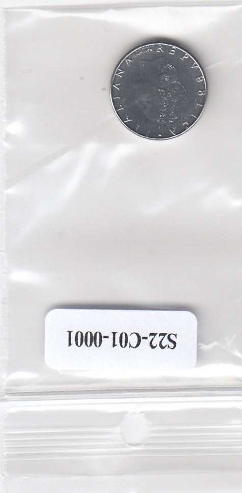 S22-C01-0001-M39 Italy 50 lire UNC 1990 KM95.2   no diamond