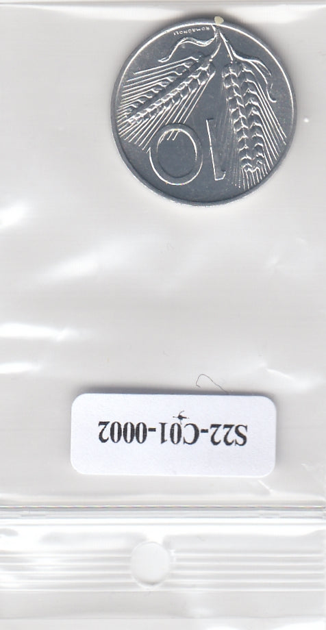 S22-C01-0002-M98 Italy 10 lire UNC 1979 KM93