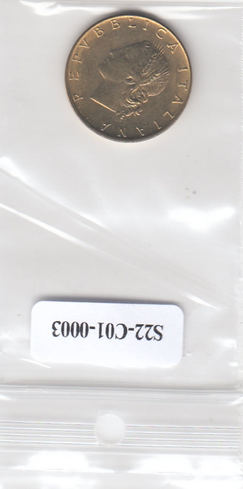 S22-C01-0003-M80 Italy 20 lire UNC 1991 KM97.2