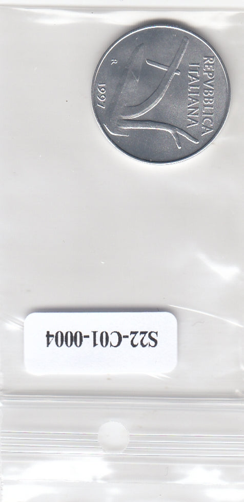 S22-C01-0004-M218 Italy 10 lire UNC 1997 KM93