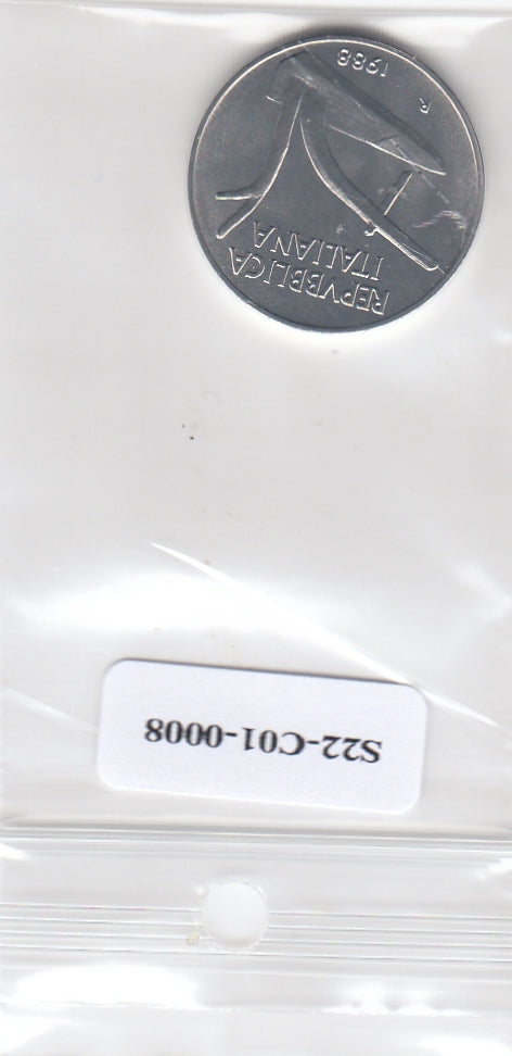 S22-C01-0008-M34 Italy 10 lire UNC 1988 KM93