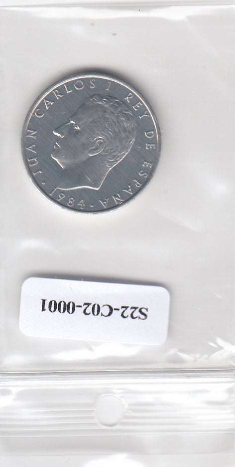 S22-C02-0001-M25 Spanje 2 pesetas UNC 1984 KM822