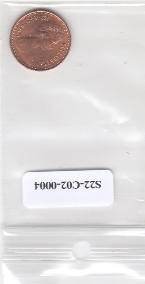 S22-C02-0004-M50 Verenigd Koninkrijk 1/2 New Penny UNC 1971 KM914
