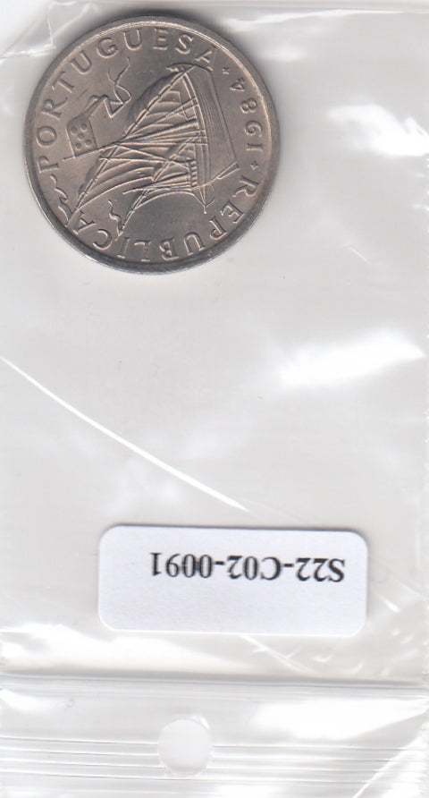 S22-C02-0091-M01 Portugal 5 escudos UNC 1984 KM591