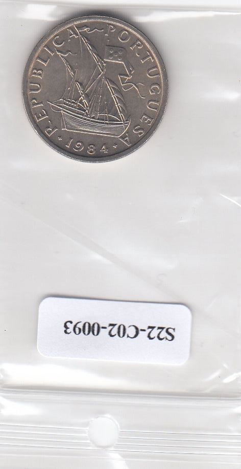S22-C02-0093-M01 Portugal 5 escudos UNC 1984 KM591