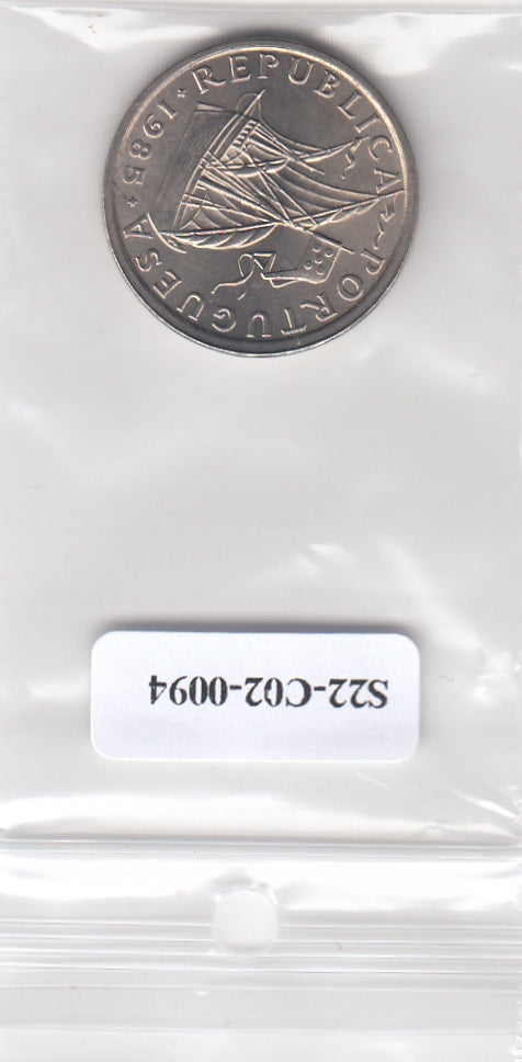 S22-C02-0094-M01 Portugal 5 escudos UNC 1985 KM591