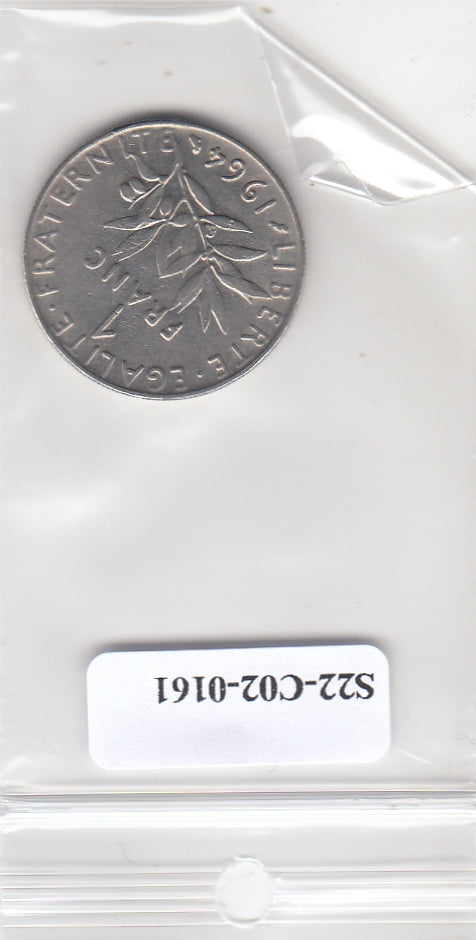 S22-C02-0161 France 1 franc VF 1964 KM925