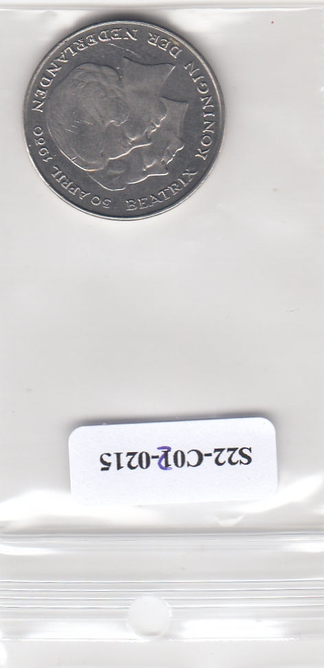 S22-C02-0215 Nederland 1 gulden VF 1980     dubbelkop