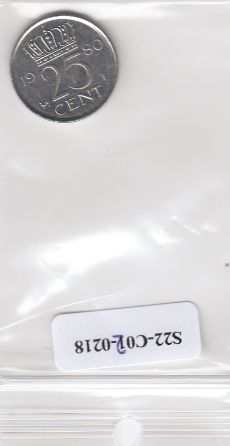 S22-C02-0218 Nederland 25 cent VF 1980