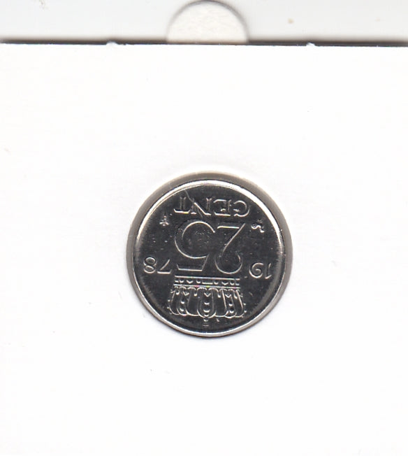 S22-C08-0029 Netherlands 25 cent VF 1978 KM183