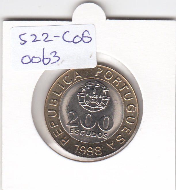 S22-C08-0063 Portugal 200 escudos UNC 1998 KM655
