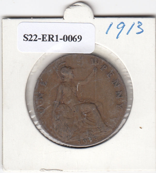 S22-ER1-0069 Verenigd Koningkrijk 1 penny 1913  VF KM810