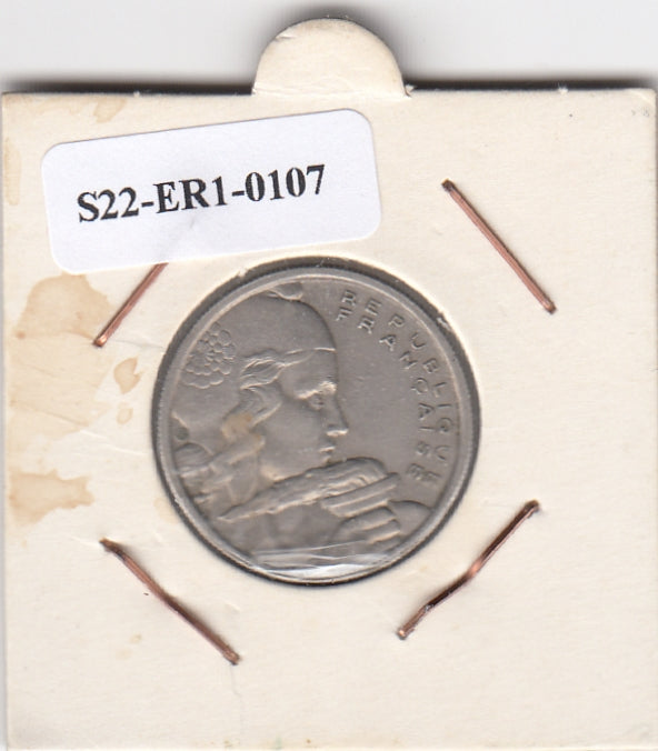 S22-ER1-0107 France 100 franc 1955 B VF KM919