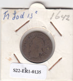 S22-ER1-0135 France double tournois  1642   VG CGKL# 516,