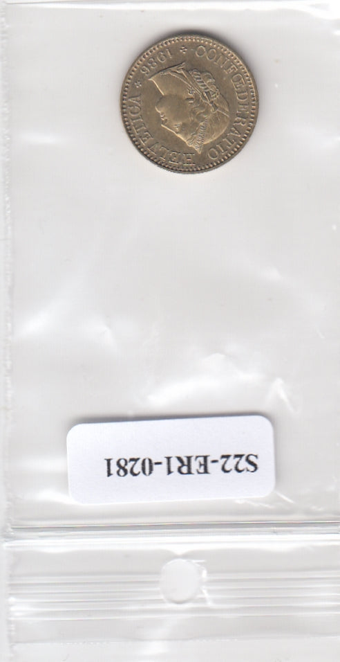 S22-ER1-0281 Zwitserland 5 rappen 1986   VF KM26c