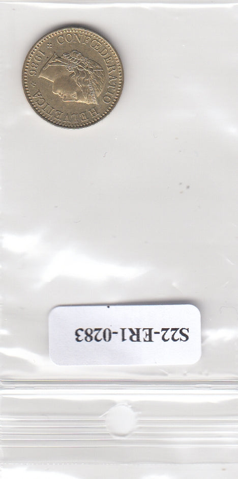 S22-ER1-0283 Zwitserland 5 rappen 1986   VF KM26c