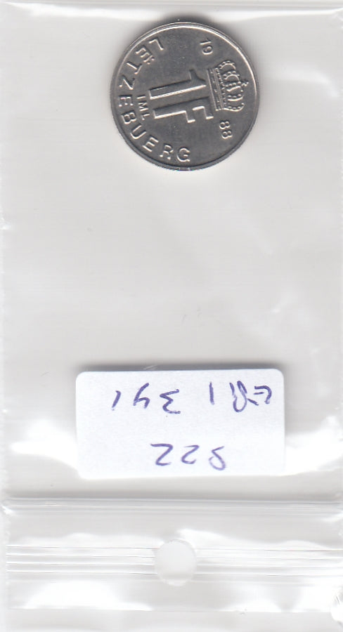 S22-ER1-0341 Luxemburg 1 franc 1988   UNC KM63
