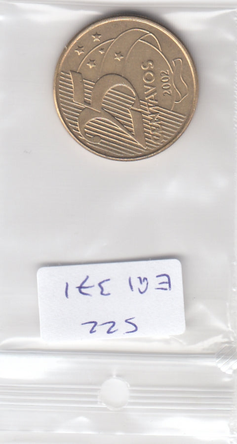 S22-ER1-0371 Brazilië 25 centavos 2002 UNC KM650