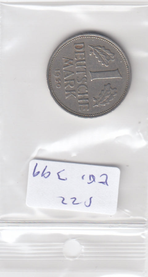 S22-ER1-0399 Germany 1 mark 1950 F VF KM110