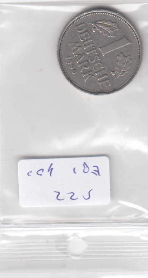 S22-ER1-0400 Germany 1 mark 1950 F VF KM110