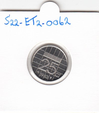 S22-ET2-0062-M02 Netherlands 25 Cents FDC 1983 KM204