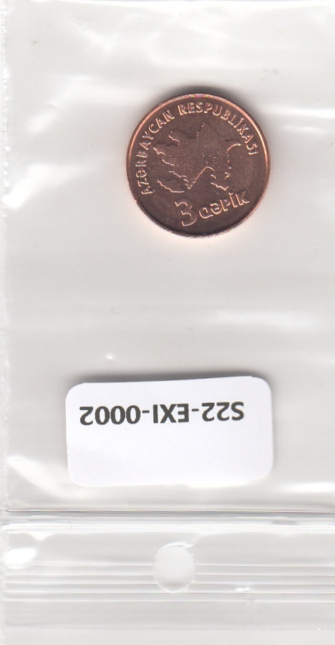 S22-EXI-0002-M23 Azerbaijan 3 Qapik UNC 2006 KM40