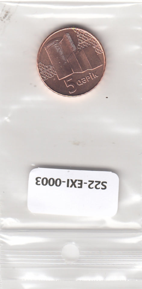 S22-EXI-0003-M45 Azerbeidzjan 5 Qapik UNC 2006 KM41 gegolfde rand