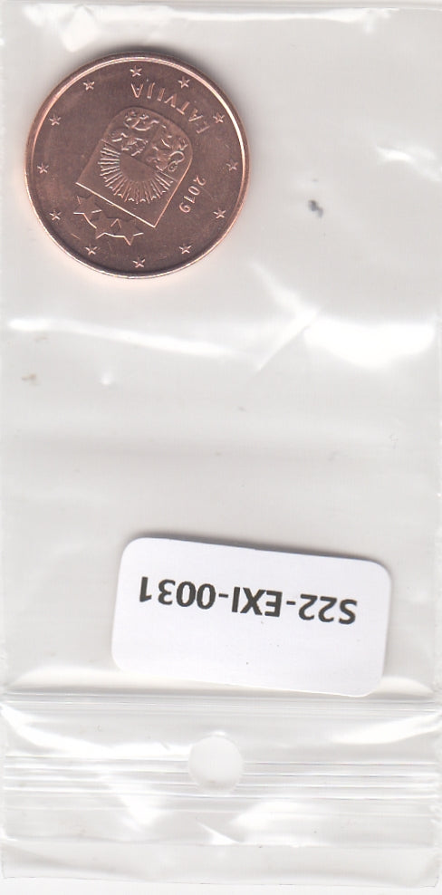 S22-EXI-0031-M05 Latvia 5 cent UNC 2019 KM152