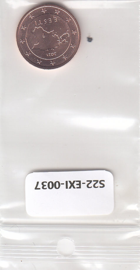 S22-EXI-0037-M15 Estonia 2 cent UNC 2021 KM62