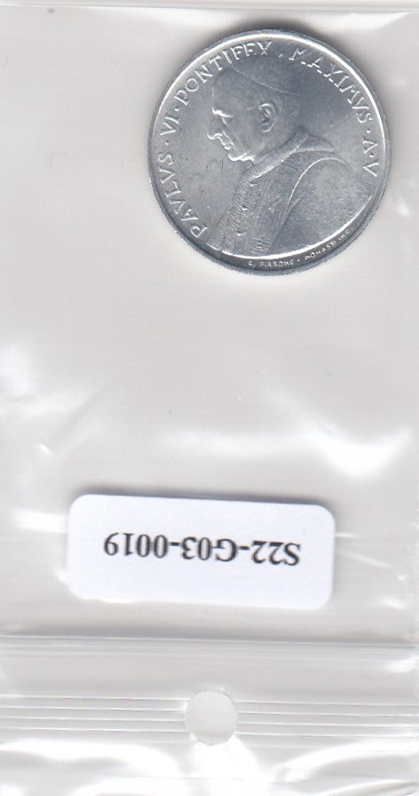 S22-G03-0019-M33 Vaticaanstad 10 lire UNC 1967 KM95