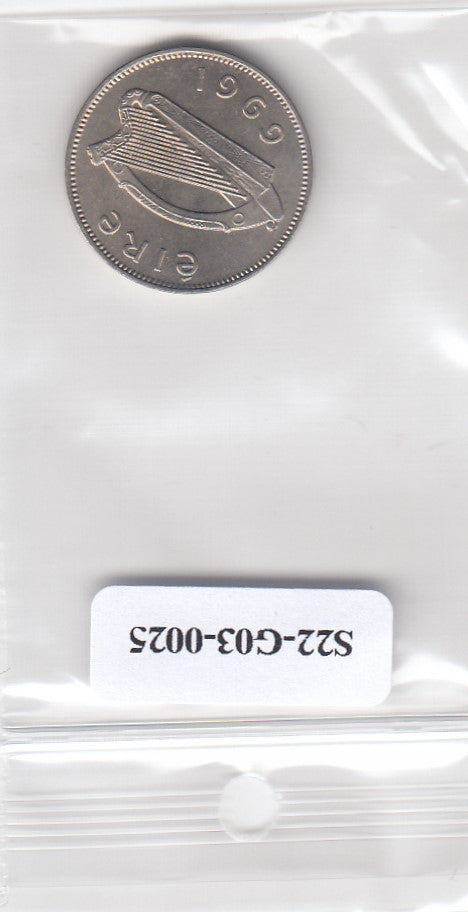 S22-G03-0025-M130 Ierland 6 pence UNC 1969 KM13a