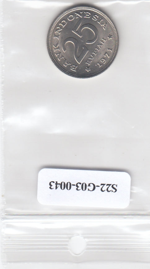 S22-G03-0043-M40 Indonesië 25 roepia UNC 1971 KM34