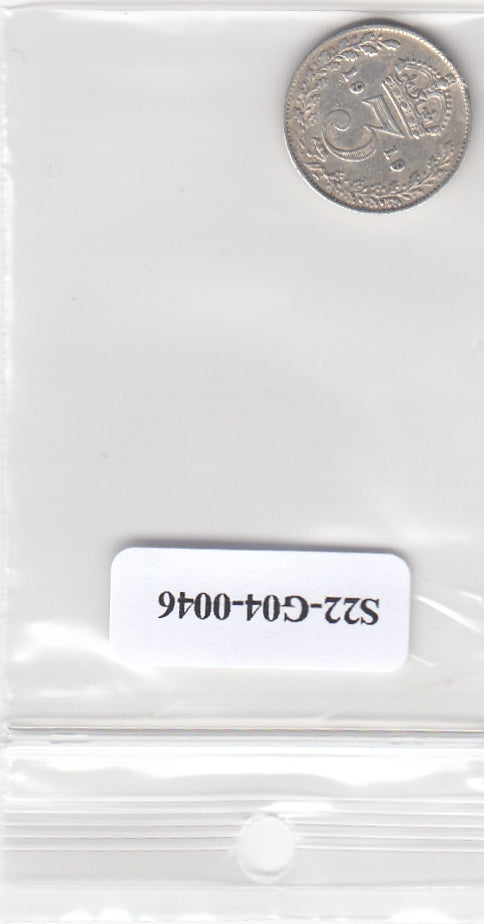 S22-G04-0046 Verenigd Koninkrijk 3 pence VF 1919 KM813   zilver