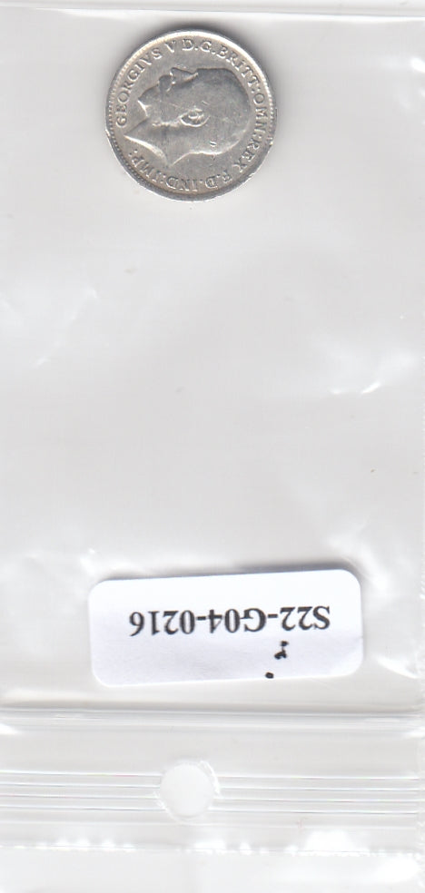 S22-G04-0216 Verenigd Koninkrijk 3 pence VF 1917 KM813   zilver