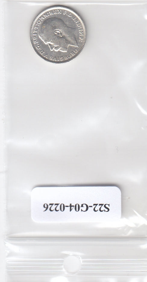 S22-G04-0226 Verenigd Koninkrijk 3 pence VF 1917 KM813   zilver