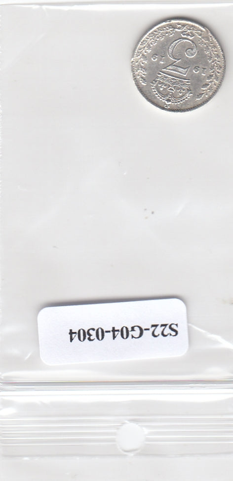 S22-G04-0304 Verenigd Koninkrijk 3 pence VG 1919 KM813   zilver