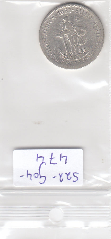 S22-G04-0474 Zuid-Afrika Shilling FI+ 1932 KM17.3   zilver