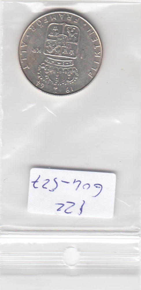 S22-G04-0527 Zweden 1 krona XF/UNC 1964 KM826  zilver