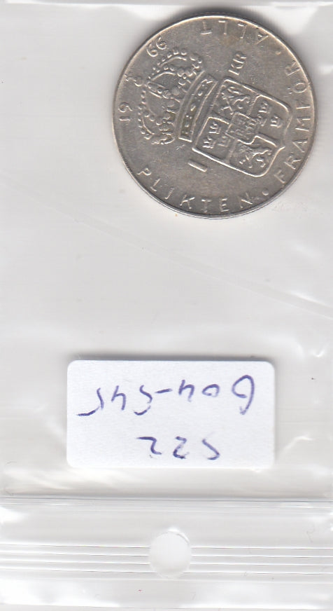 S22-G04-0545 Zweden 1 krona XF/UNC 1966 KM826  zilver