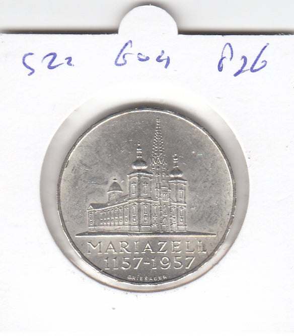 S22-G04-0826 Oostenrijk 25 schilling 1957   UNC KM2883 zilver