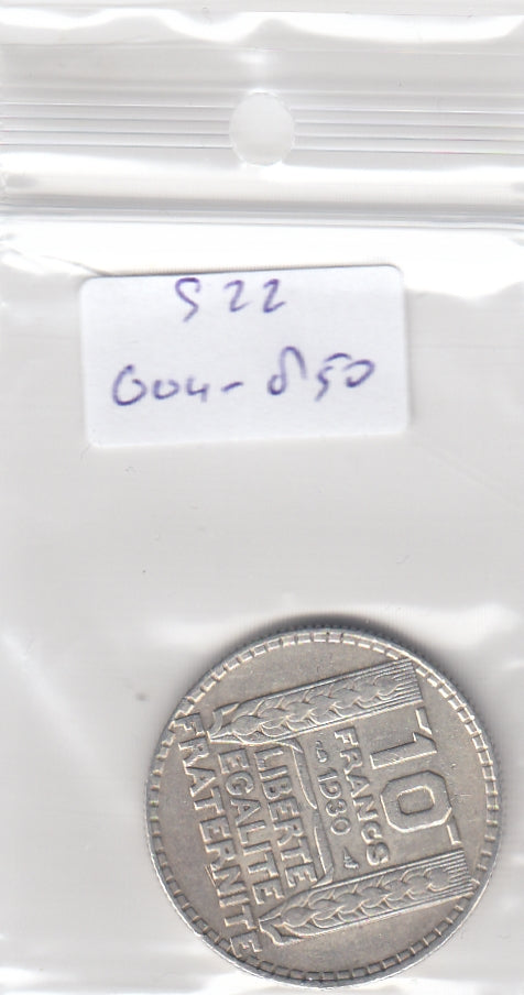 S22-G04-0850 France 10 franc 1930   XF KM878 zilver