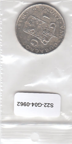 S22-G04-0962 Curacao 1 Gulden 1944   VF KM45 zilver