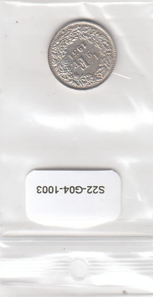 S22-G04-1003 Switzerland 1/2 franc 1951   VF/XF KM23 zilver