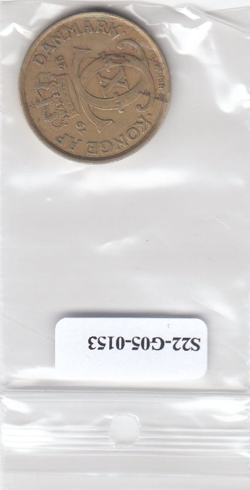 S22-G05-0153 Denemarken 1 krone VF 1925 KM824