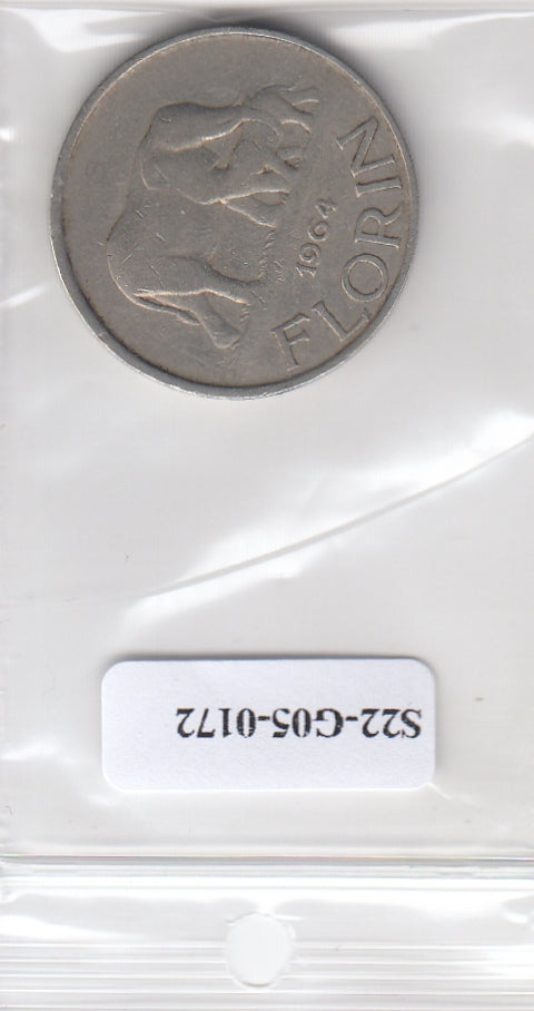 S22-G05-0172 Malawi florin VF 1964 KM3