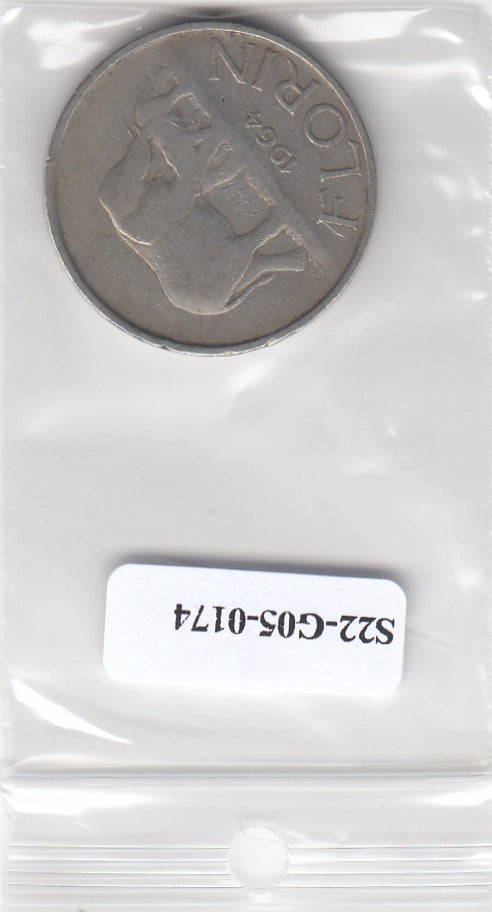 S22-G05-0174 Malawi florin VF 1964 KM3