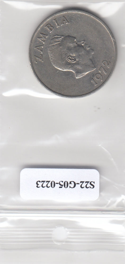 S22-G05-0223 Zambia 20 ngwee VF 1972 KM13